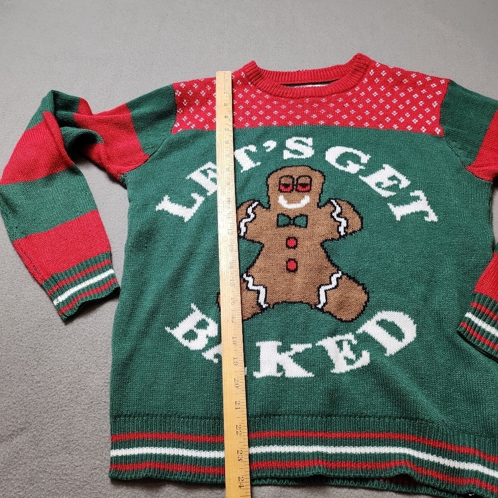 Let’s Get Baked Christmas Sweater Ugly Xmas Sweater Sz Large Gag Humorous Funny - Picture 7 of 7